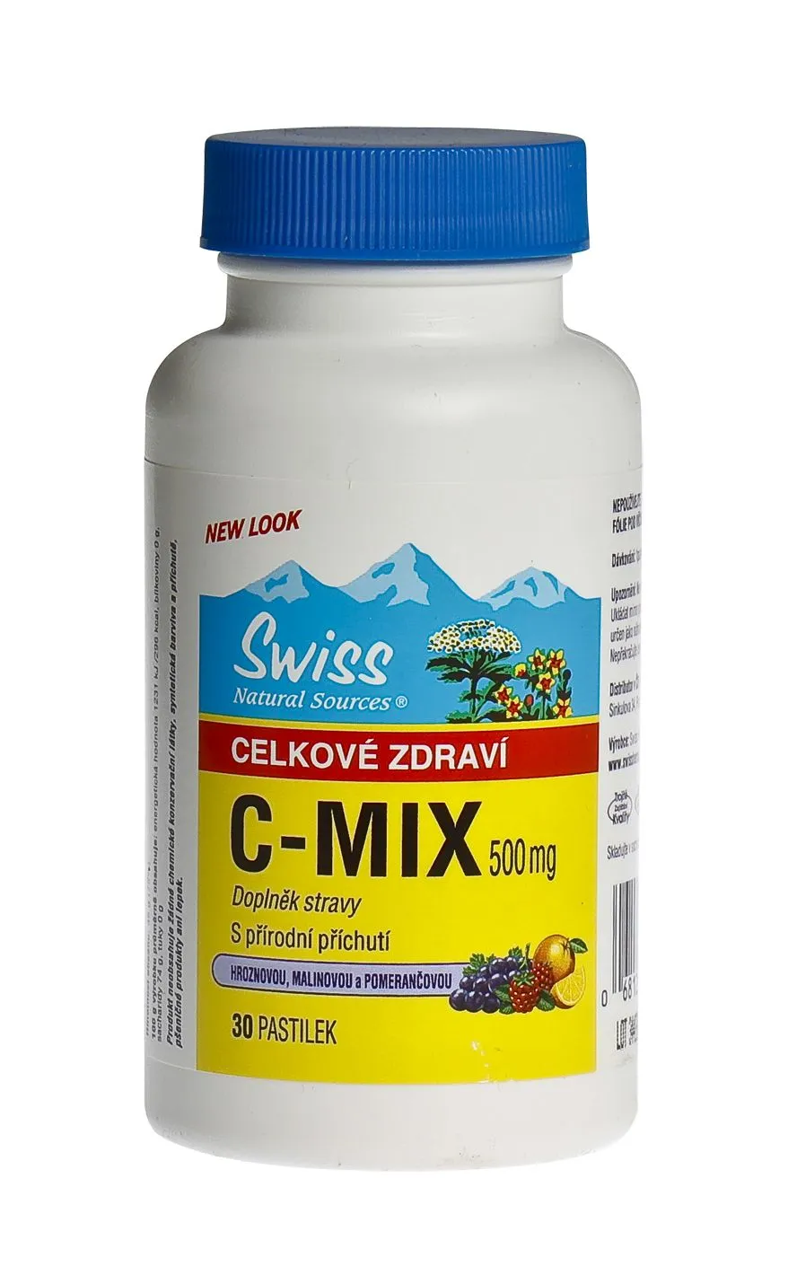 Swiss C-MIX přírodní 500 mg 30 cucacích tablet