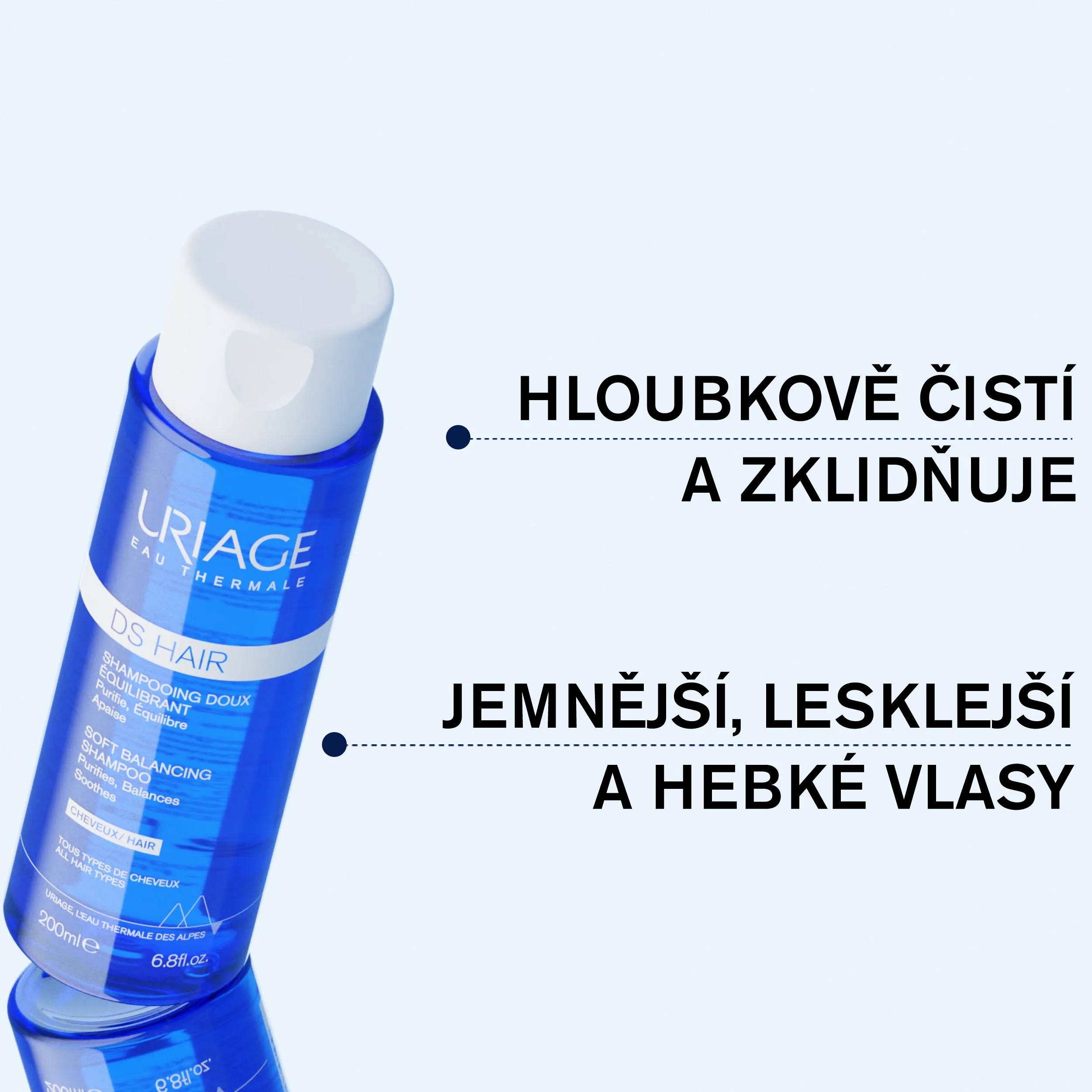 Uriage DS Hair Balancing Shampoo jemný zklidňující šampon 200 ml