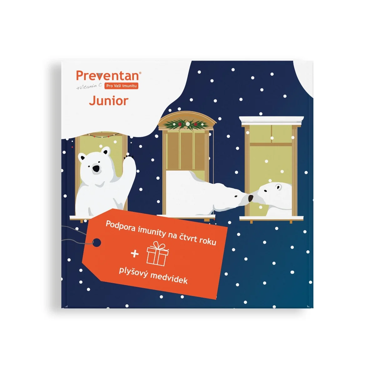 Preventan Junior dárkové balení 90 tablet + plyšový medvídek