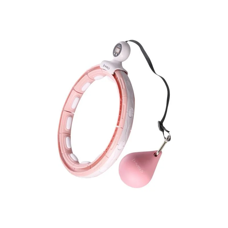 HMS Masážní hula hoop HHM15 se závažím, magnety a počítadlem růžová