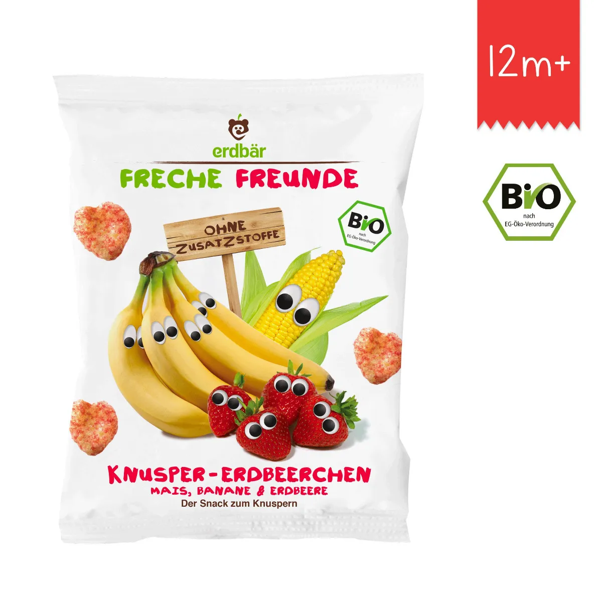 Freche Freunde BIO Křupky kukuřice banán a jahoda 25 g