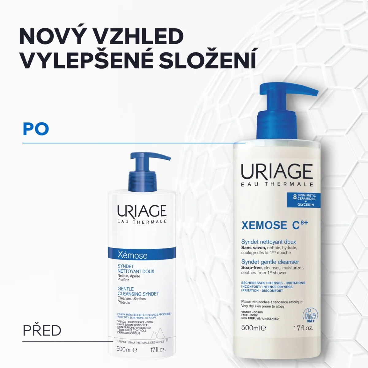 Uriage Xémose C8+ Mycí gel pro velmi suchou až atopickou pokožku 500 ml