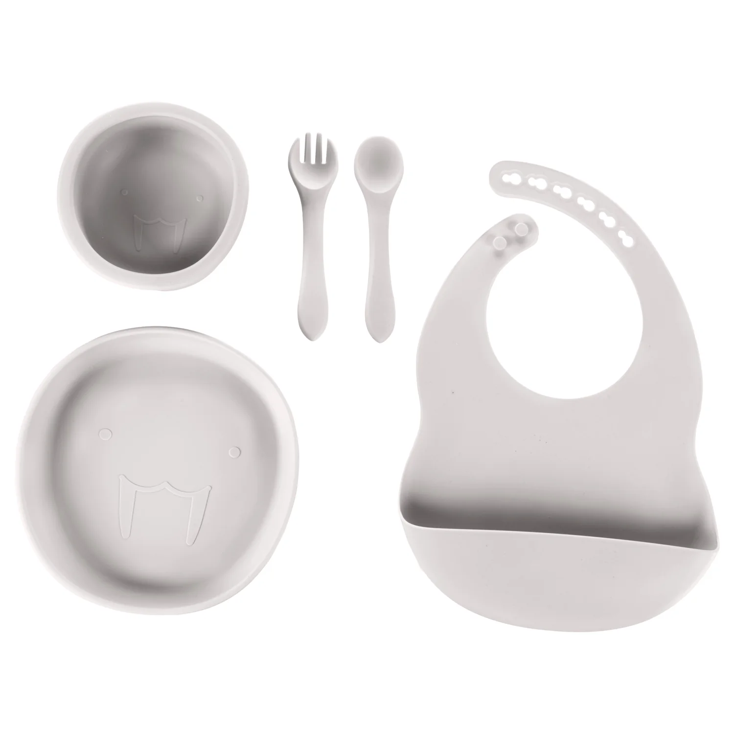 Zopa Silikonová dětská jídelní sada, Dove Grey 2