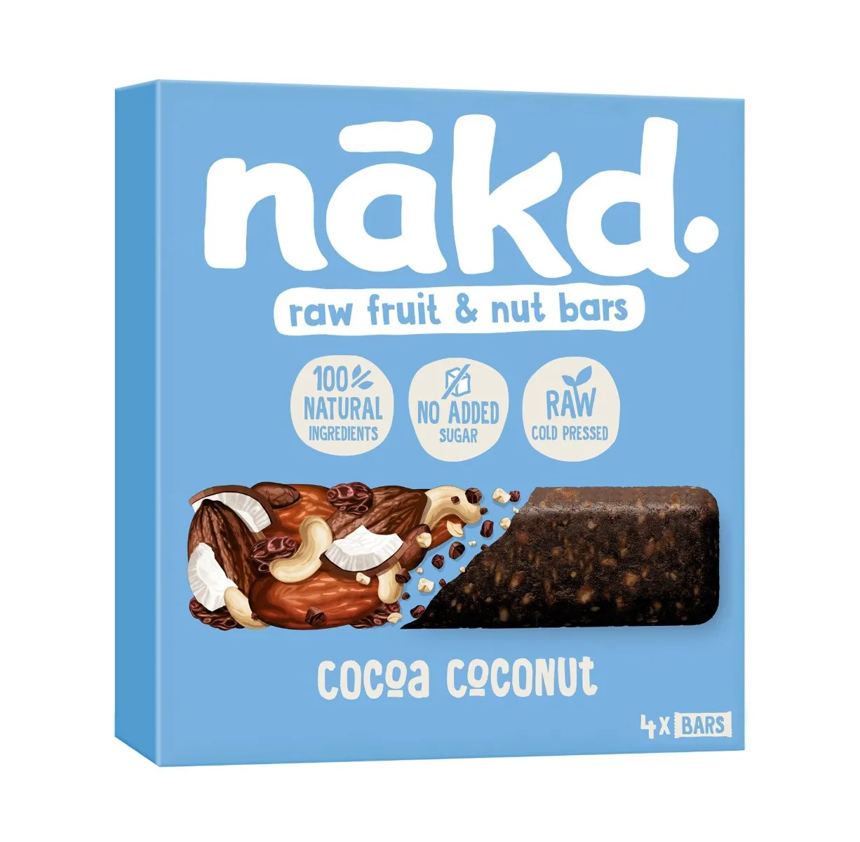 Nakd Cocoa Coconut RAW Tyčinka z ovoce a ořechů s kokosem 4x35 g