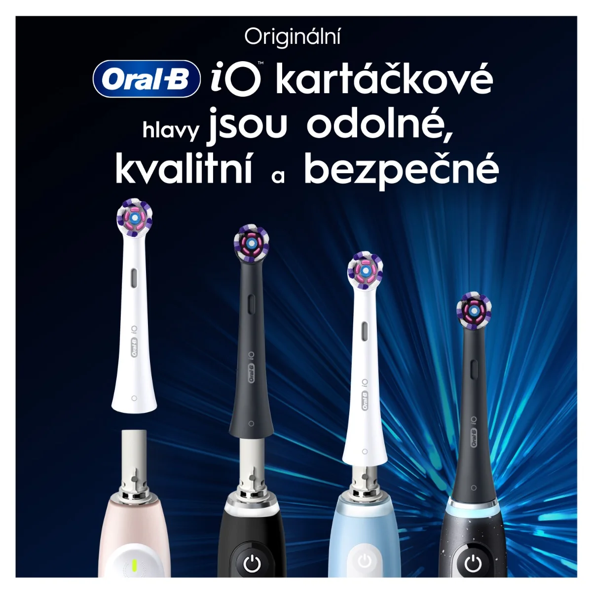 Oral-B iO Series Radiant White kartáčkové hlavy 4 ks černé