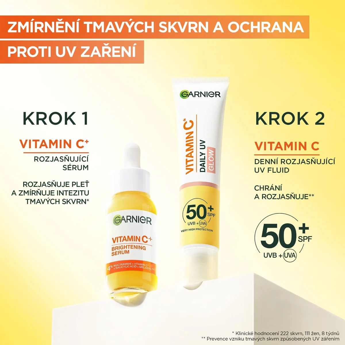 Garnier Skin Naturals Vitamin C Denní rozjasňující UV fluid Glow SPF50+ 40 ml