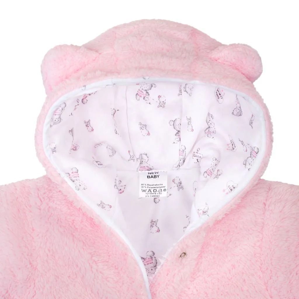 New Baby Zimní kombinézka Nice Bear růžová, vel. 68 (4-6m)
