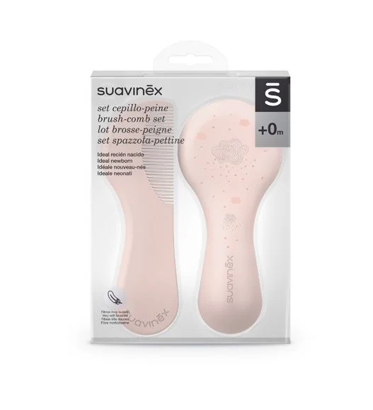 Suavinex SET Hřebínek + kartáček Dreams růžová
