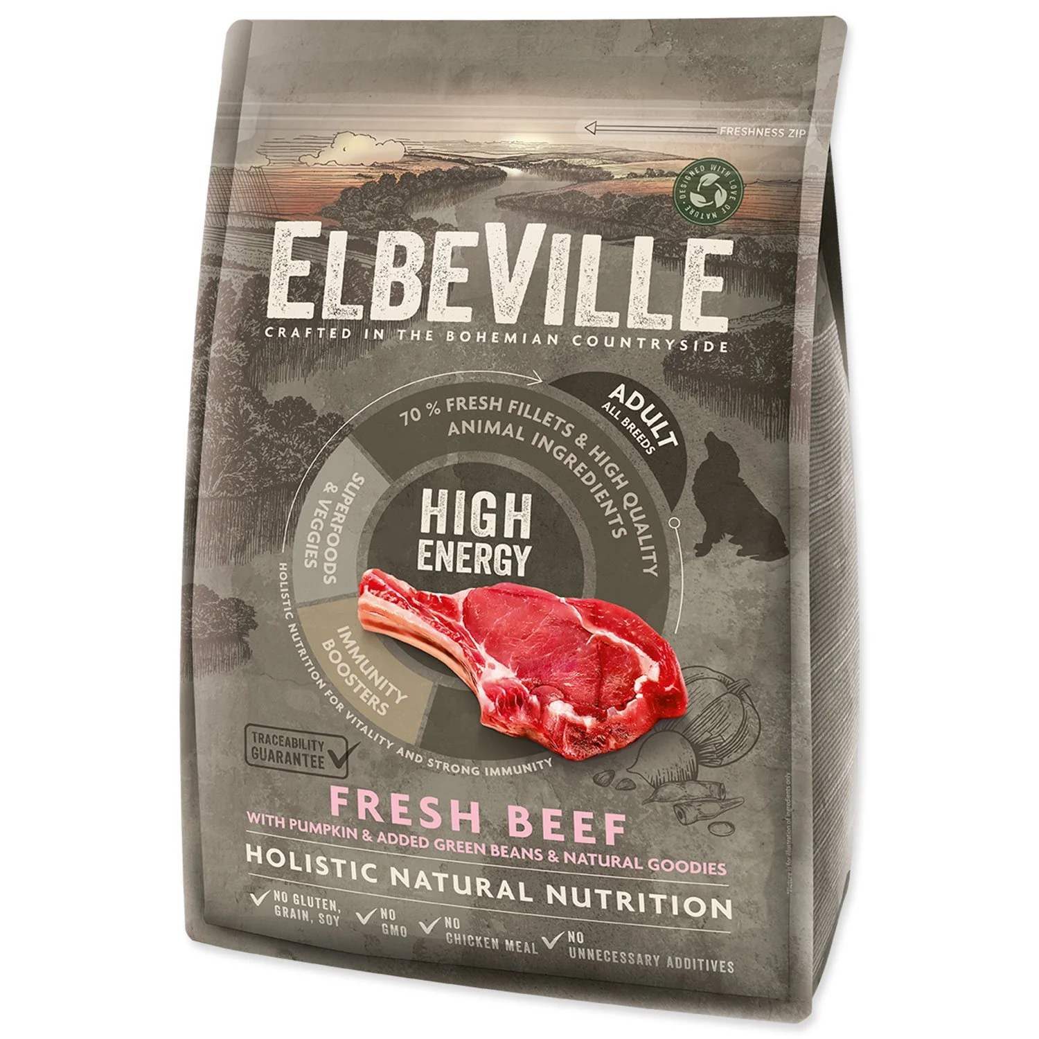 ELBEVILLE Krmivo Adult All Breeds High Energy Fresh Beef 4kg