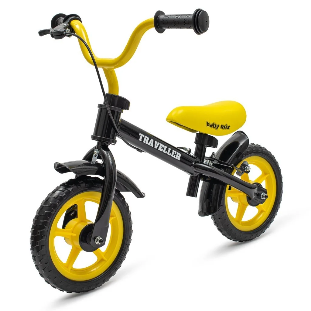 Baby Mix Dětské balanční kolo s brzdou  Traveller černé