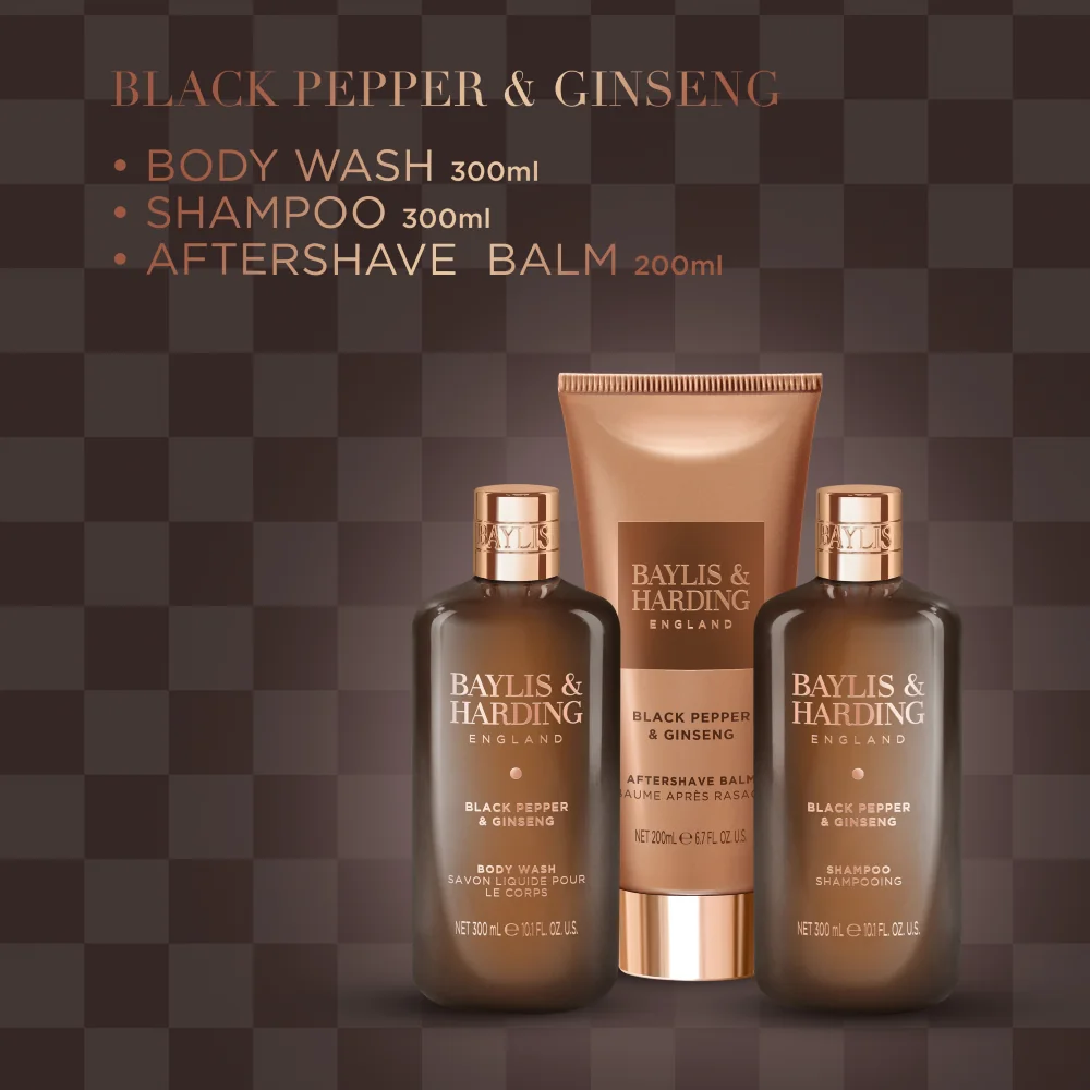 Baylis & Harding Pánská dárková sada péče o tělo Black Pepper & Ginseng 3 ks