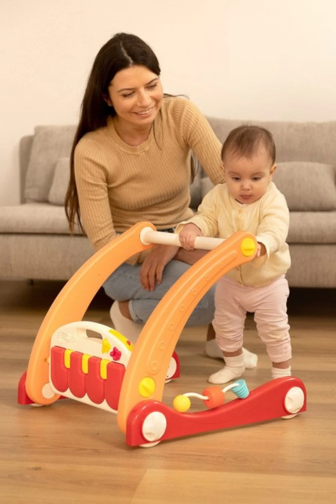 Toyz Chodítko pro děti, hrací deka, 2v1 - růžové