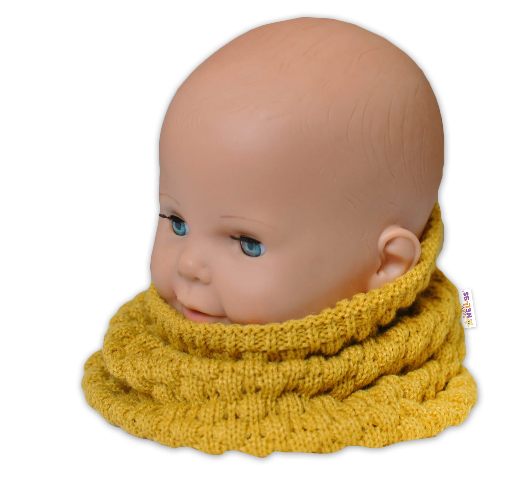 Baby Nellys Pletený nákrčník/komínek  - hořčicový