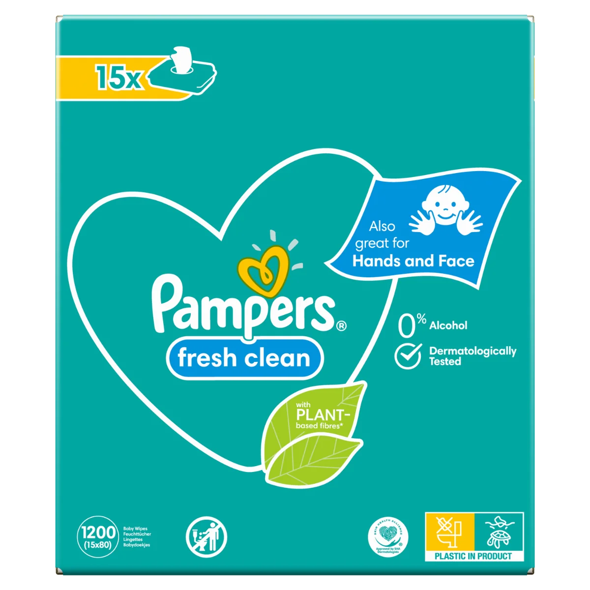 Pampers Fresh Clean vlhčené ubrousky 15x80 ks