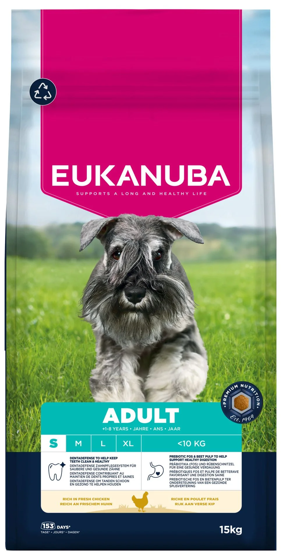 Eukanuba Krmivo Adult Small rich in fresh chicken 15kg