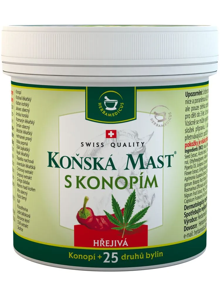 SwissMedicus Koňská mast s konopím hřejivá 250 ml