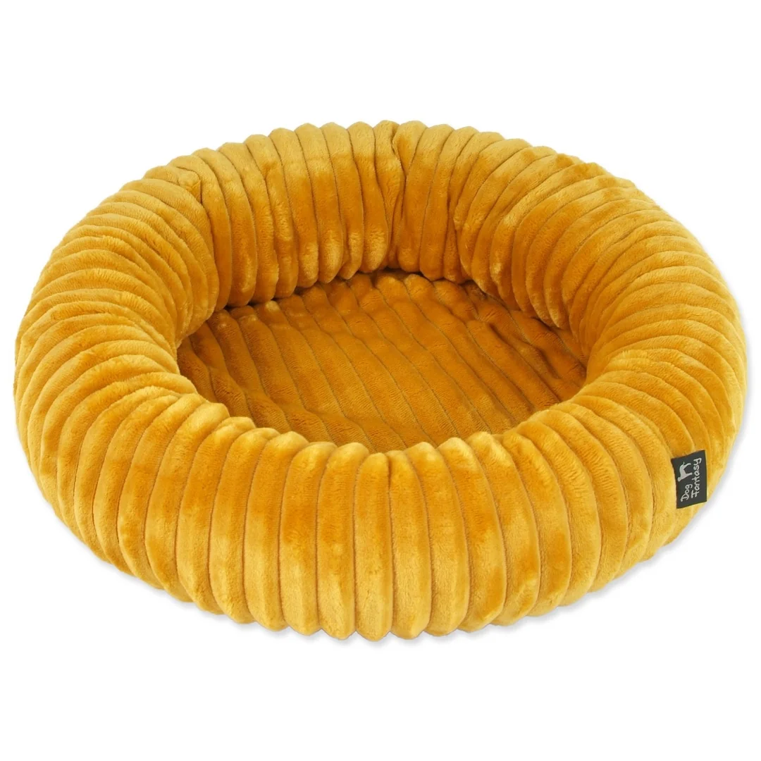Dog Fantasy Pelech Stripe kulatý hořčicový 50cm