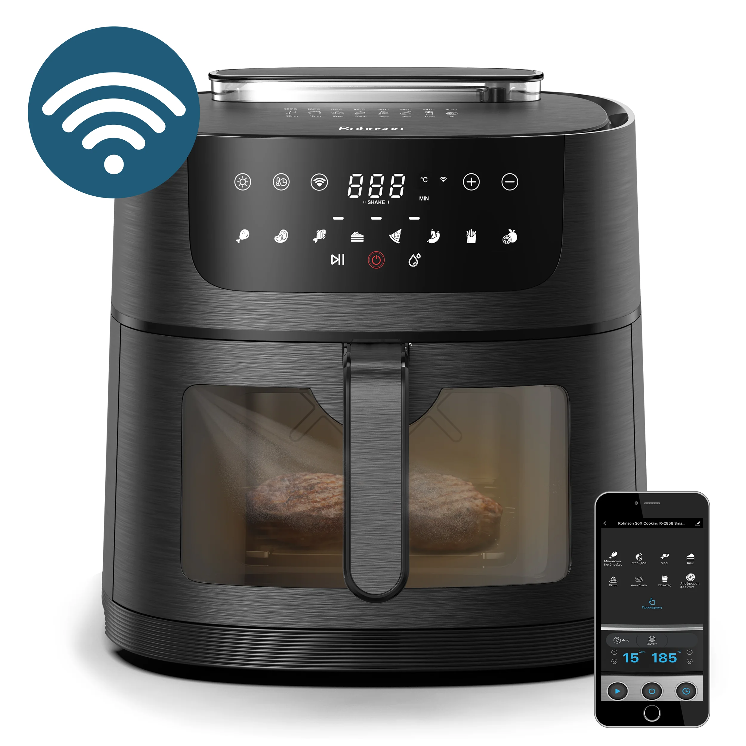 Rohnson Horkovzdušná fritéza R-2858 SmartChef XL 2 Wi-Fi – 8 l