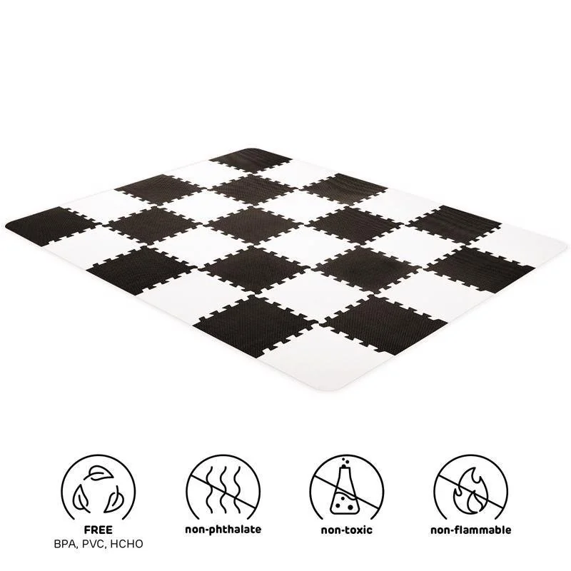 Kinderkraft Podložka pěnová puzzle Luno 150 x 180 cm Black, 30 ks