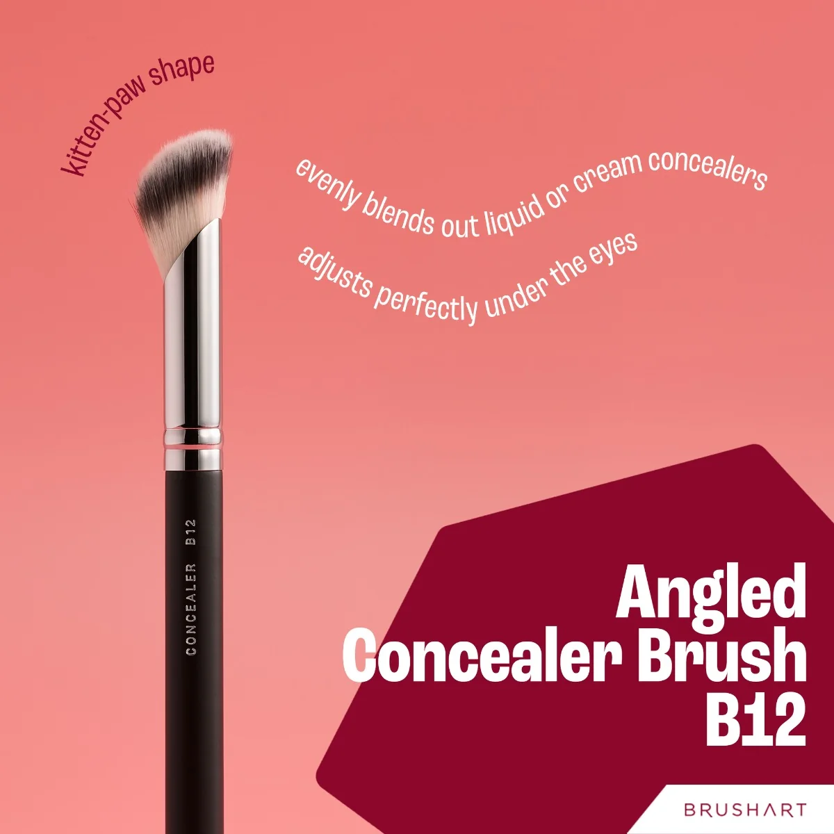 BrushArt Profesional B12 Šikmý štětec na korektor 1 ks