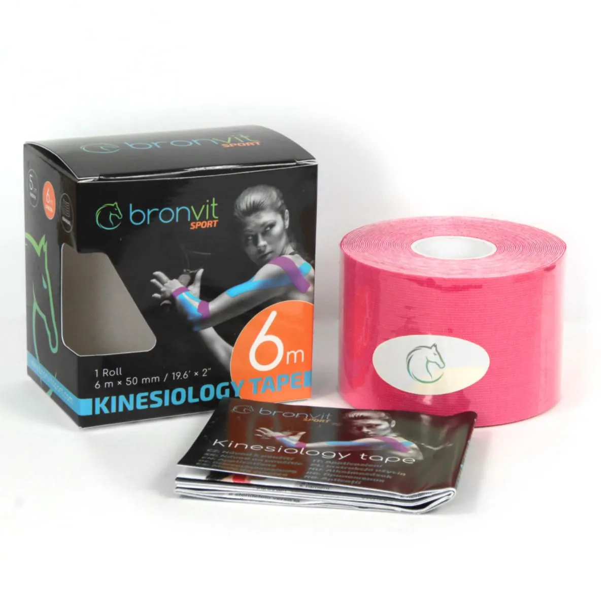 BronVit Sport Kinesio Tape classic 5 cm x 6 m tejpovací páska růžová