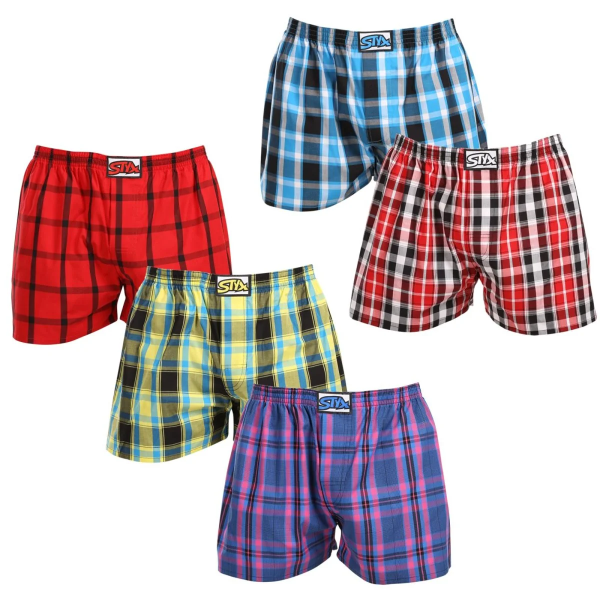 Styx 5PACK pánské trenky klasická guma vícebarevné (5A103135) M 