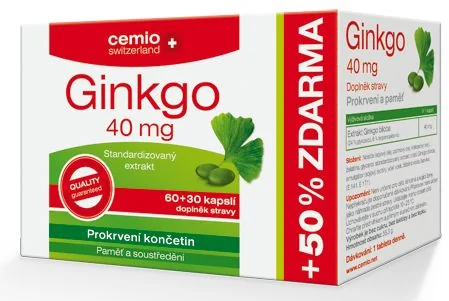 Cemio Ginkgo 40 mg 60+30 kapslí
