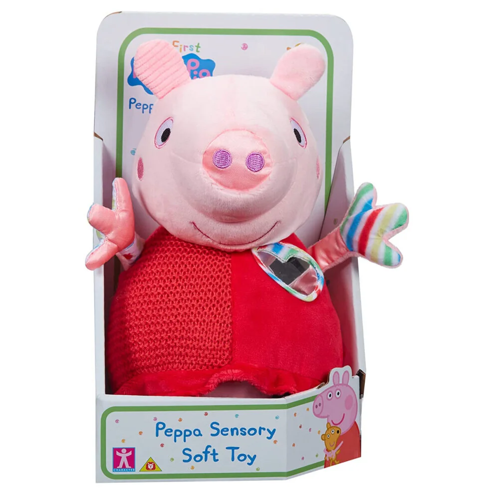 Peppa Pig Smyslová edukační hračka , plyšová, 12,5cm, červená