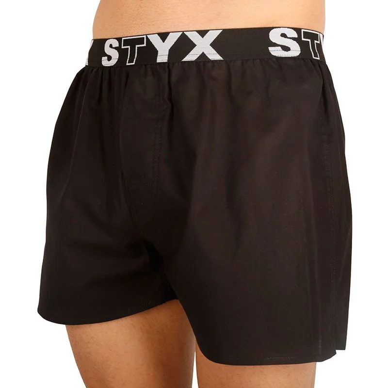 Styx 3PACK pánské trenky sportovní guma černé (3B960) L