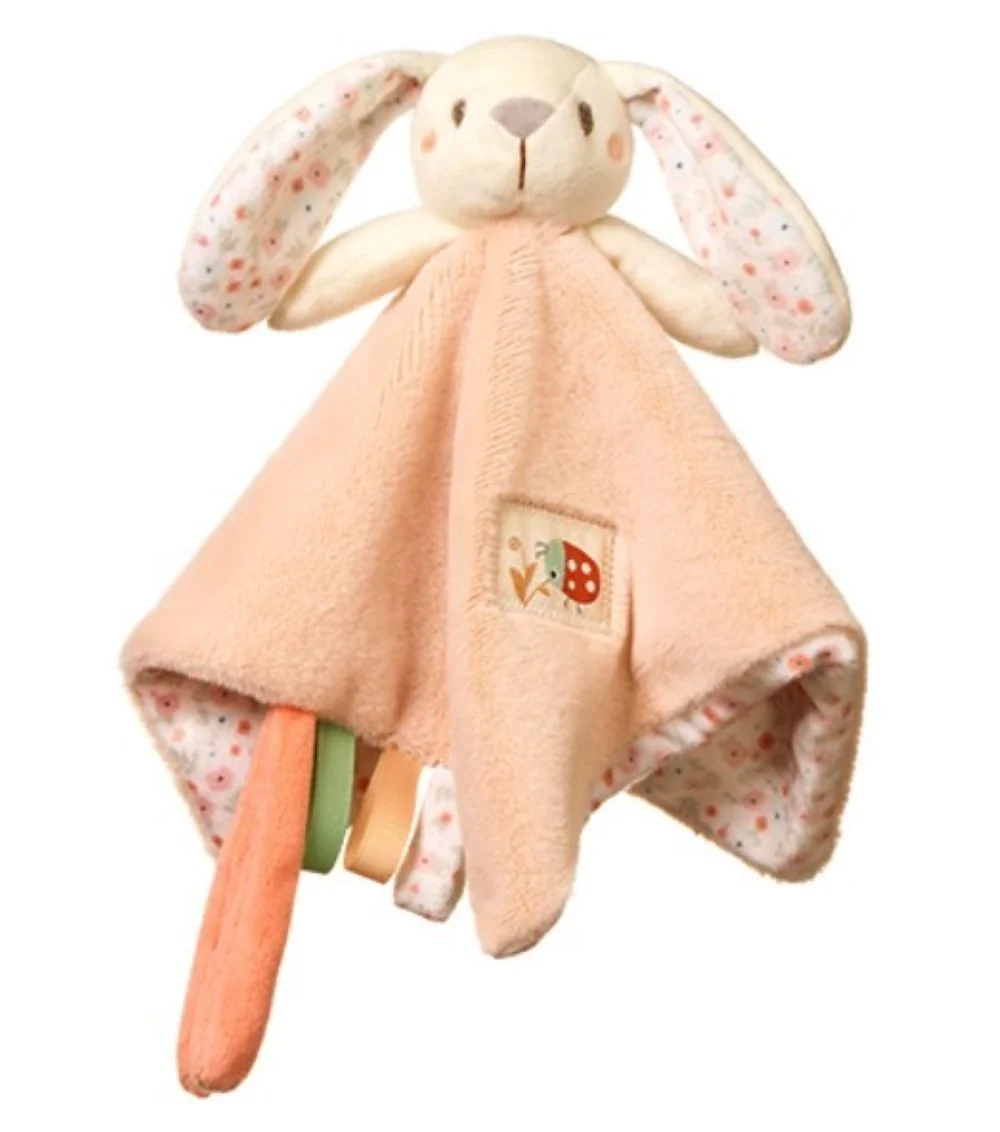 Babyono Přítulníček, mazlíček s chrastítkem, Baby Bunny. 25 x 25 cm