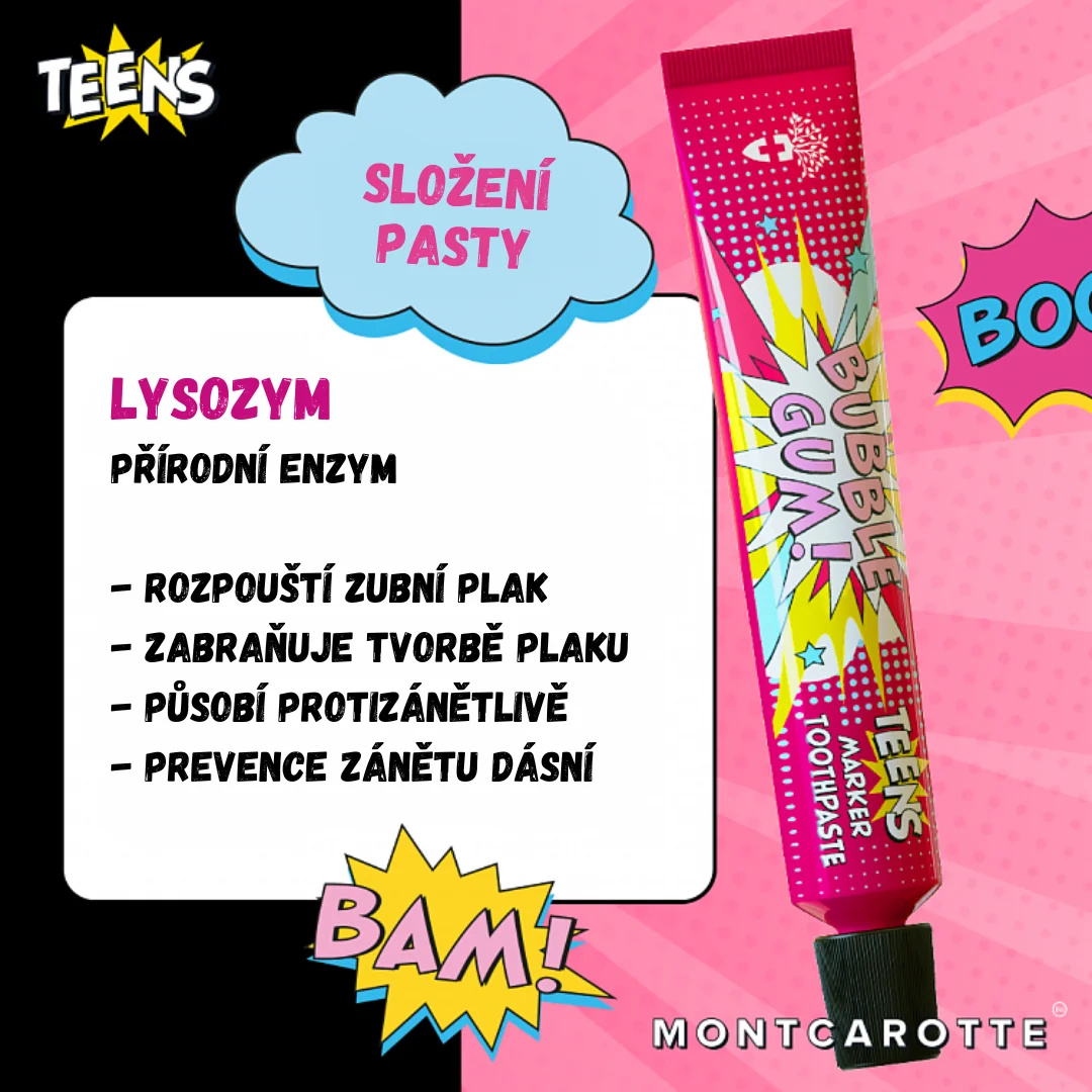 Montcarotte Teens Marker Bubble Boom zubní pasta 30 ml