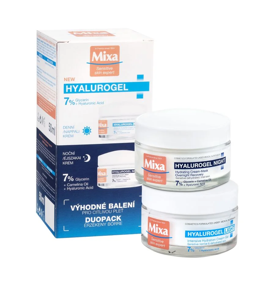 Mixa Hyalurogel Denní a noční krém duopack 2x50 ml