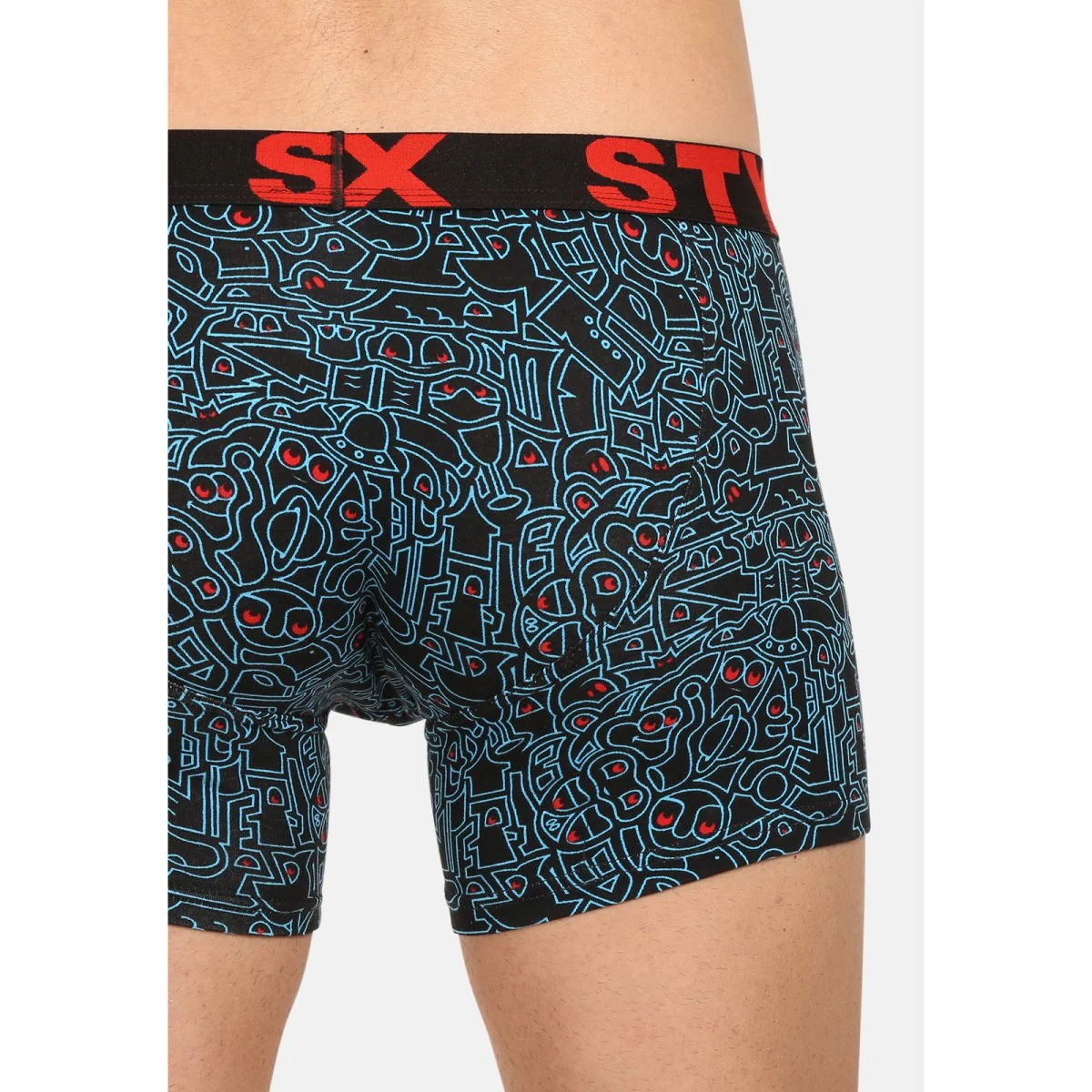 Styx Pánské boxerky long art sportovní guma doodle (U1256/2) M