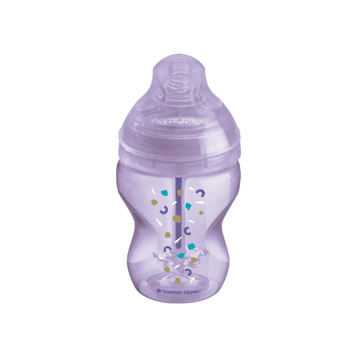 Tommee Tippee Kojenecká lahev ADVANCED ANTI-COLIC Pomalý průtok 0m+ 260 ml 1 ks fialová