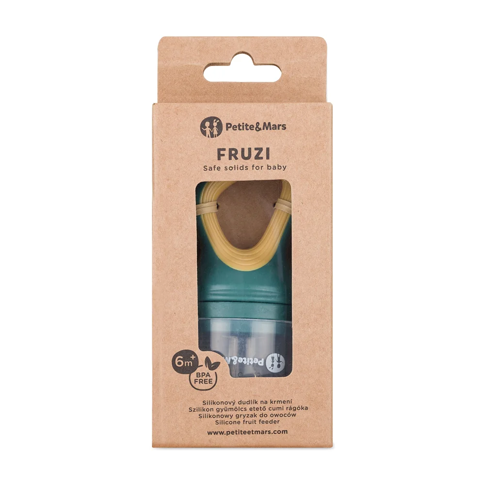 Petite&Mars Dudlík silikonový na krmení Fruzi 6m+ Green&Ochre