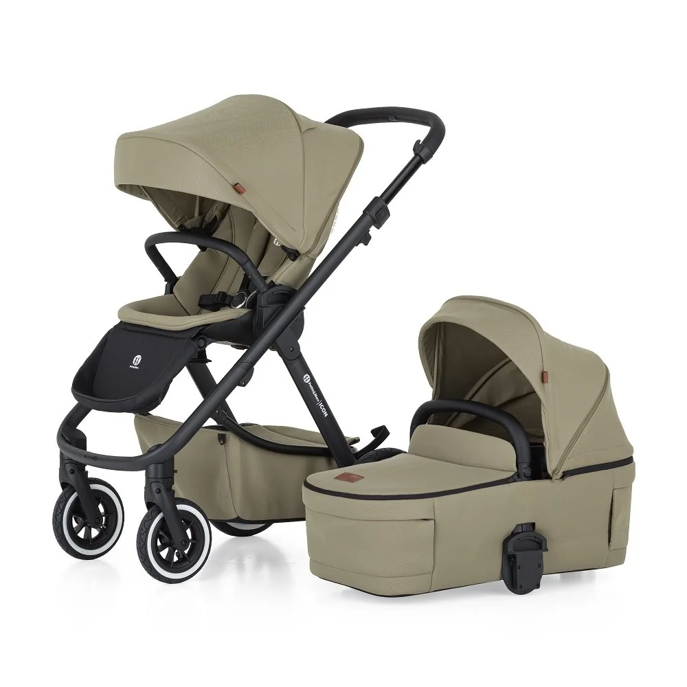 Petite&Mars Kočárek kombinovaný ICON 2v1 Mossy Green LITE AIR