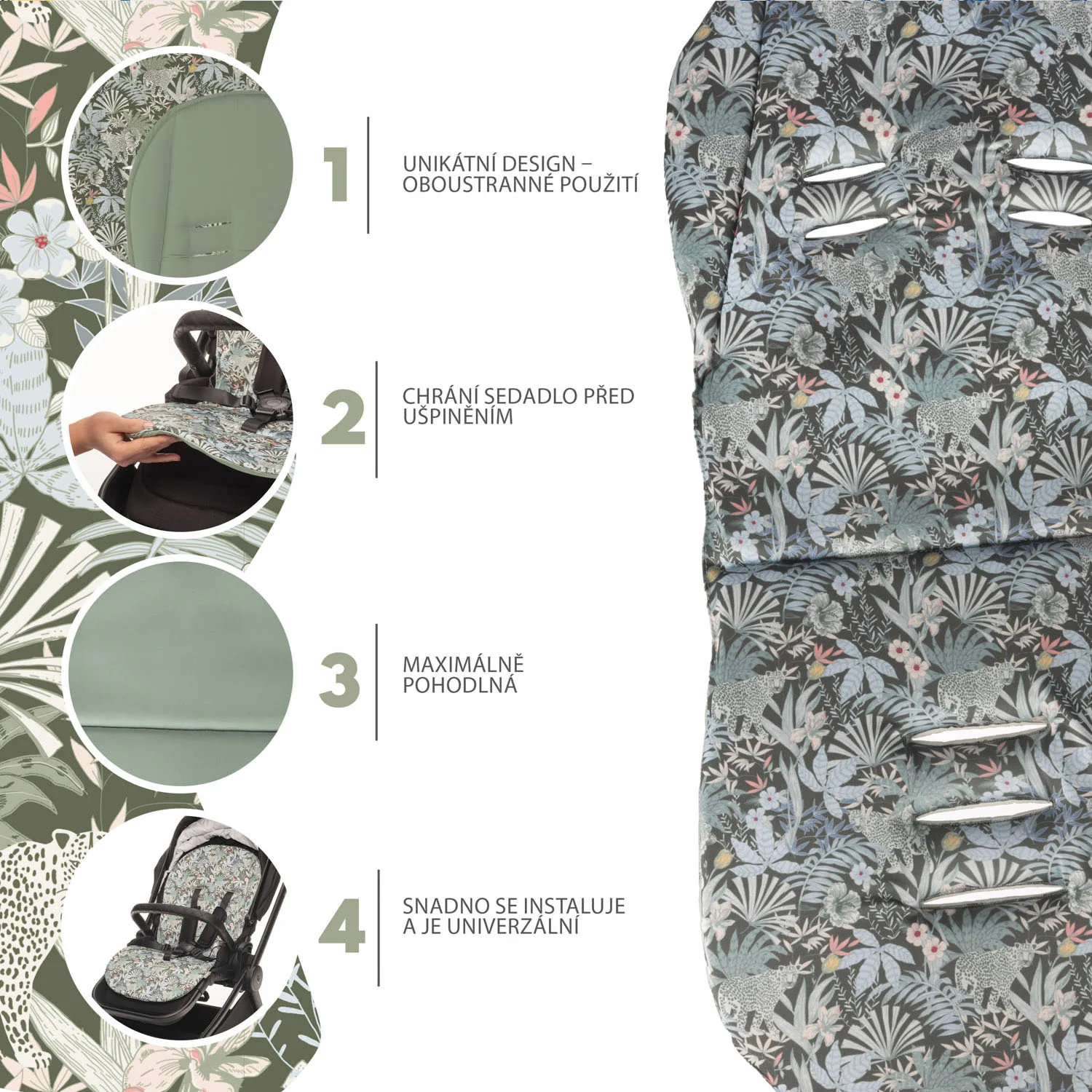 Zopa Podložka do kočárku Easy, Madagaskar Green 4