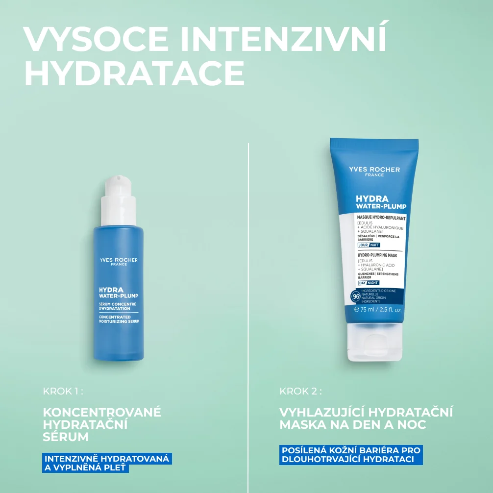 Yves Rocher Hydra Water-Plump Hydratační maska na den a noc 75 ml