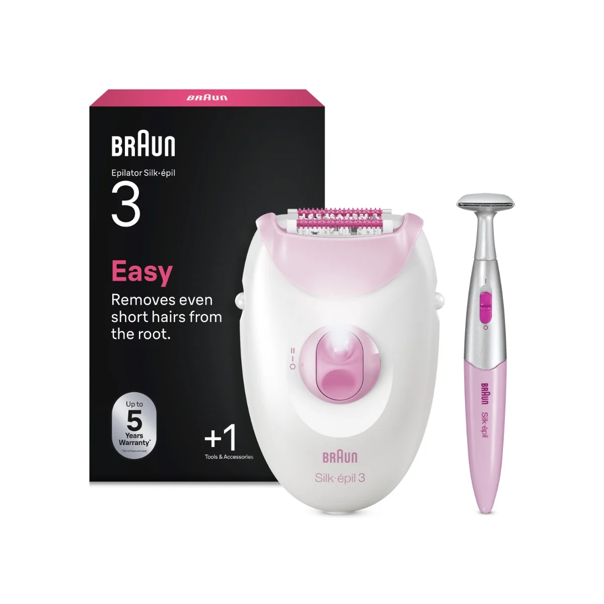 Braun Silképil 3 3202 epilátor s kabelem růžový