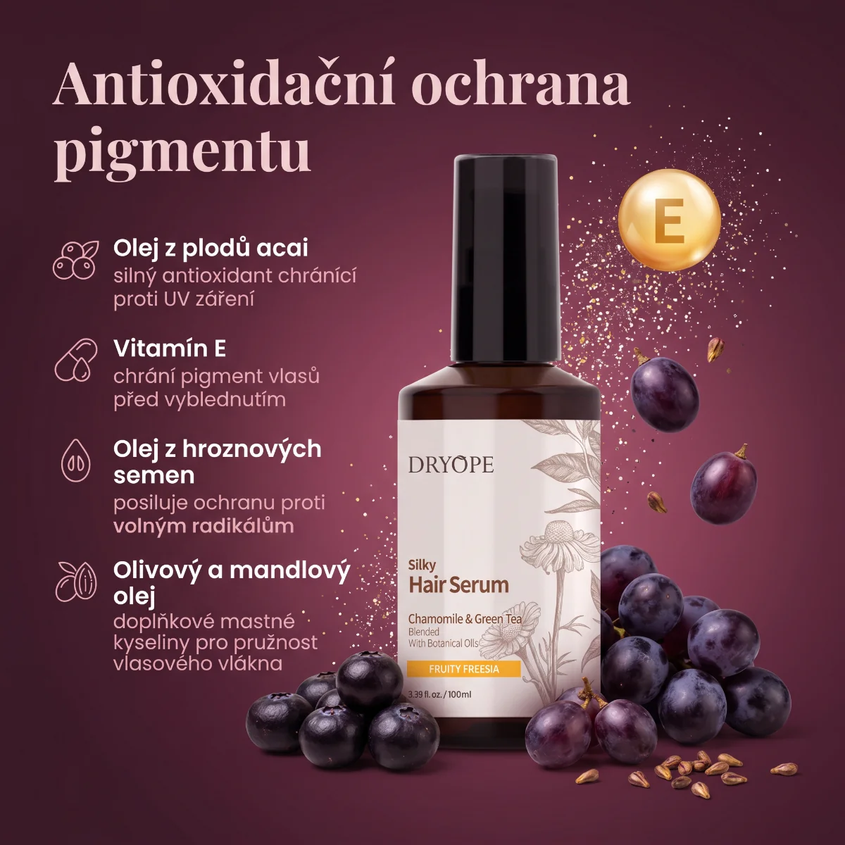 DRYOPE Fruity Freesia intenzivní vyživující sérum na vlasy 100 ml