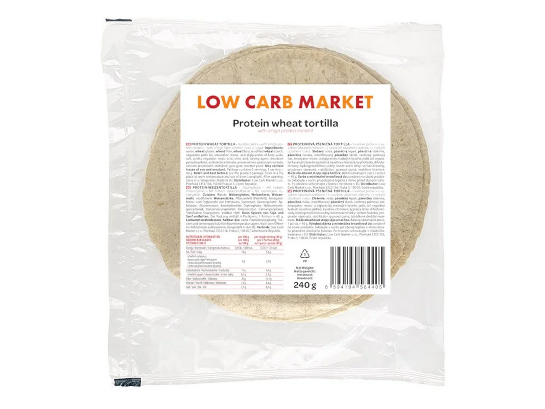 iPlody Proteinová pšeničná tortilla keto, low carb 6 x 40 g (6 porcí)