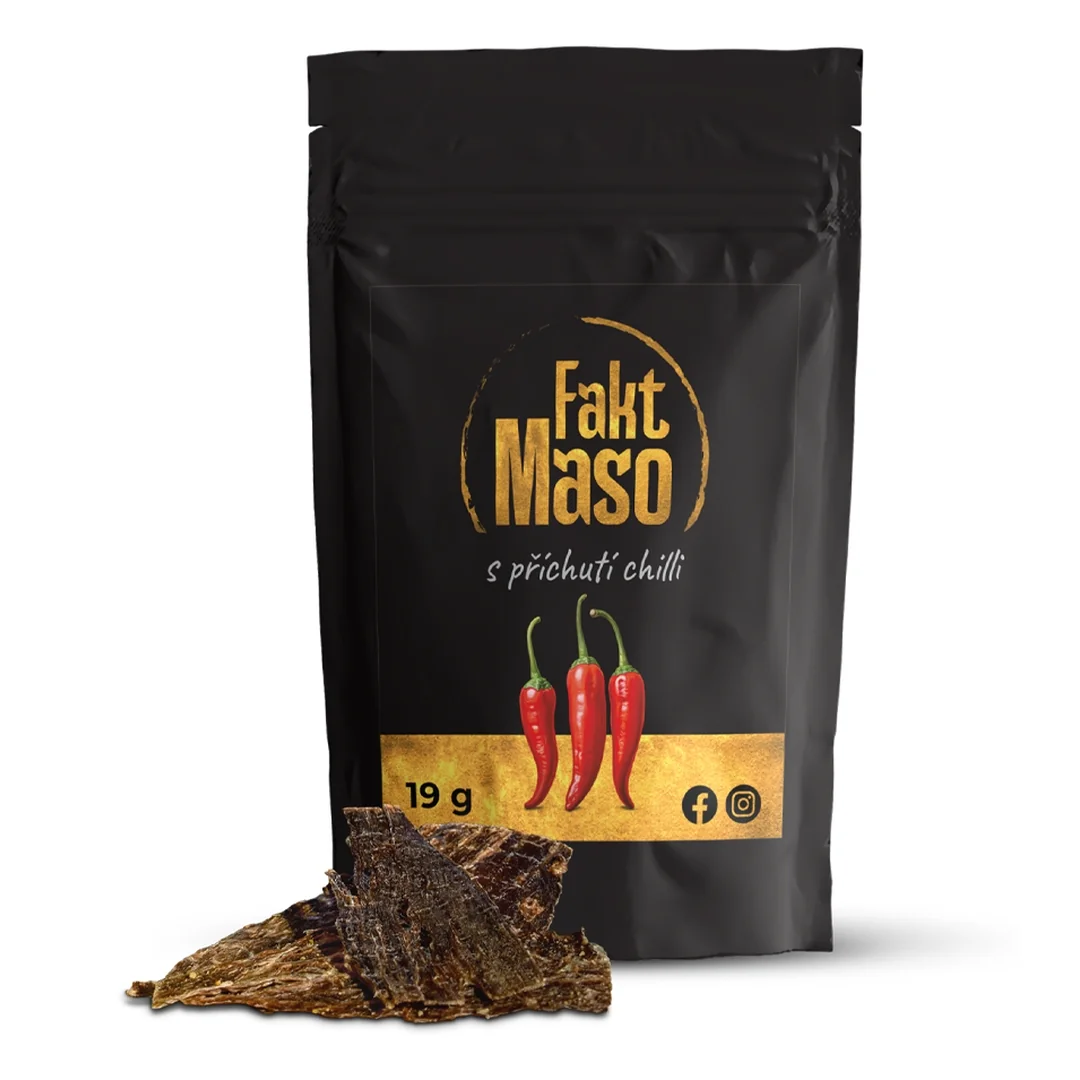 Lyopotraviny Hovězí chipsy Fakt Maso! - sušené maso, 19 g, CHILLI