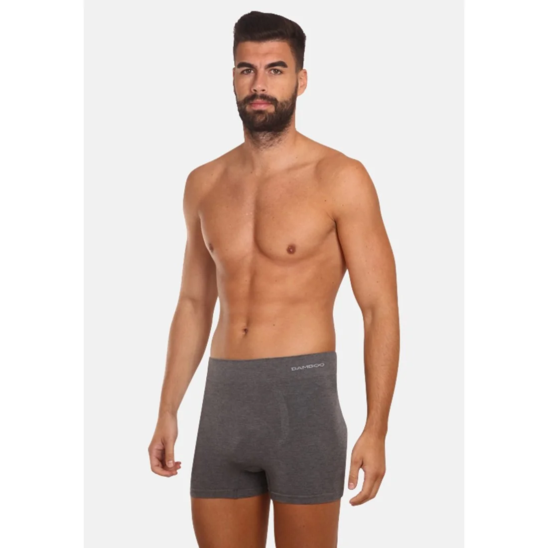 Gino Pánské boxerky bezešvé bambusové šedé (54005) L