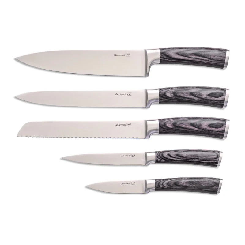 G21 Sada nožů Gourmet Stone 5 ks + bambusový blok