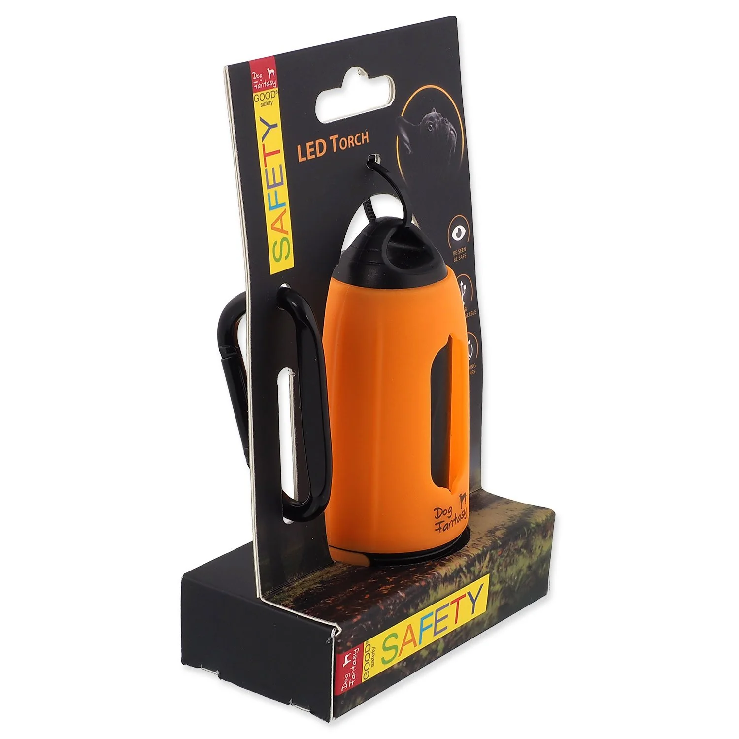 Dog Fantasy Baterka USB se sáčky na exkrementy oranžová