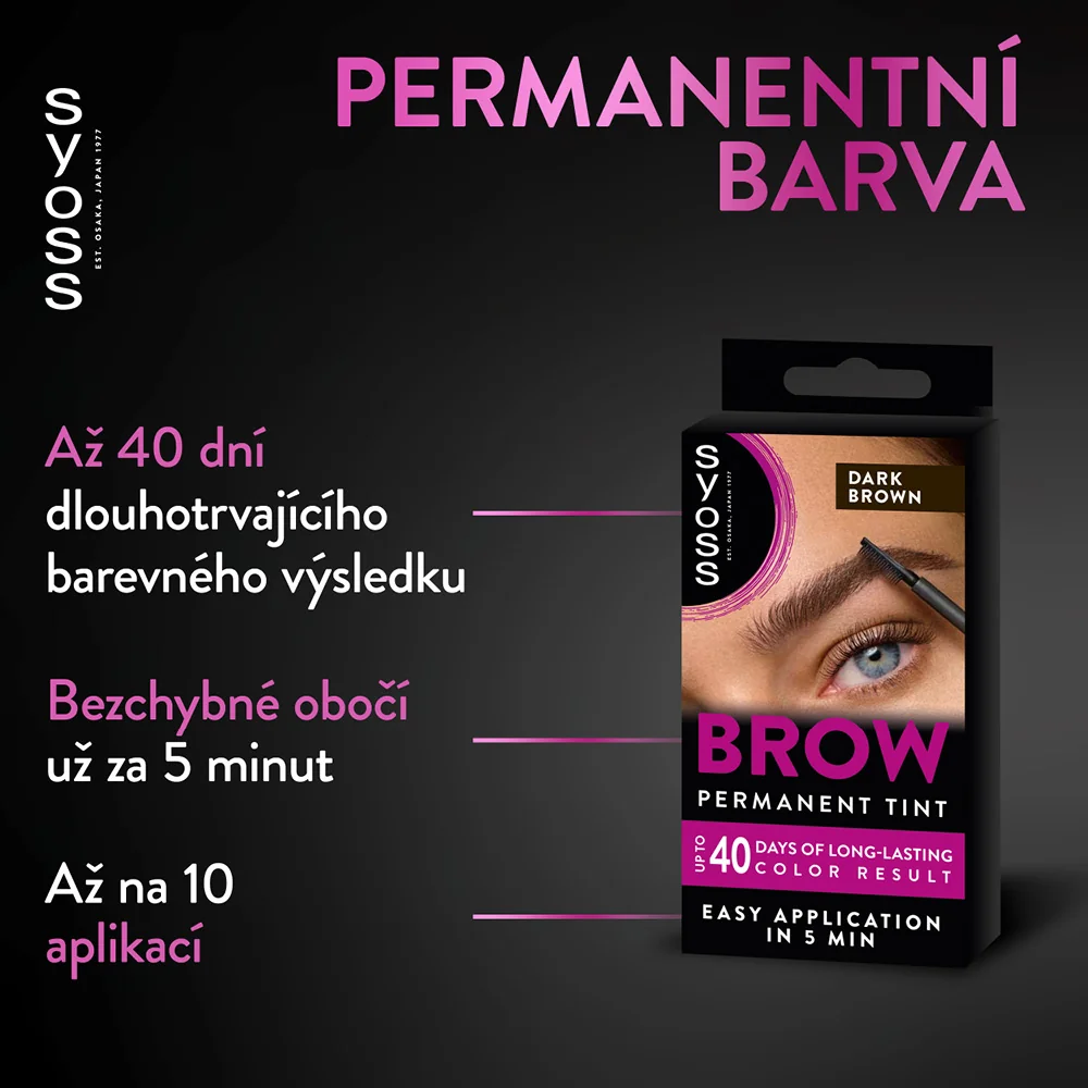 Syoss Brow Tint barva na obočí tmavě hnědá 17 ml