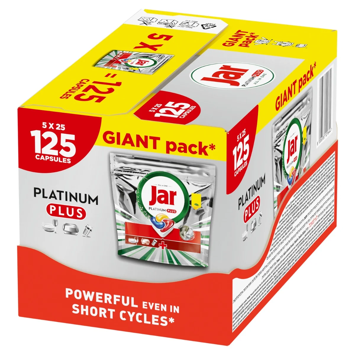 Jar Platinum Plus Lemon kapsle do myčky 125 ks
