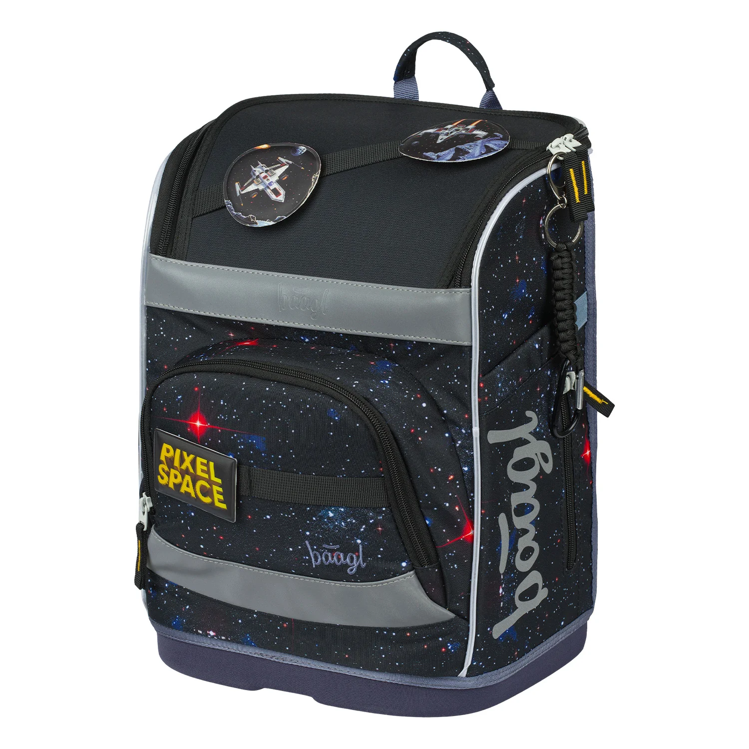 Baagl SET 5 Zippy Plus Pixel Space: aktovka, penál, sáček, zástěra, peněženka