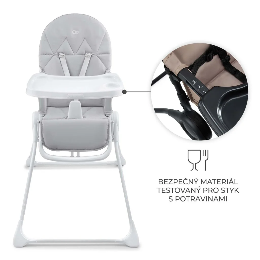 Kinderkraft Židlička jídelní Binci Light Grey