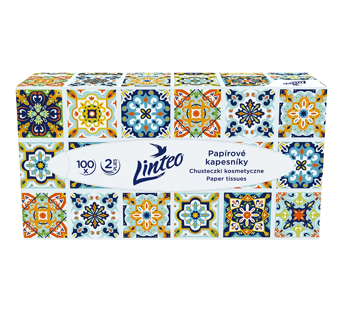 Linteo Papírové kapesníky 2-vrstvé box 100 ks